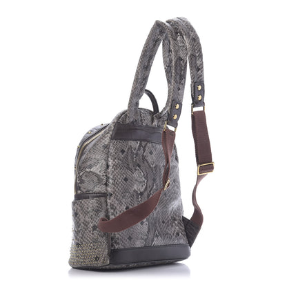 MCM Visetos Snakeskin Printed Studded Small Stark Backpack Light Grey 2 of 14