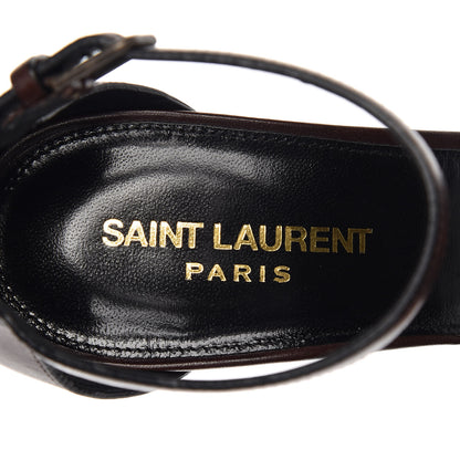 Saint Laurent Calfskin Opyum Sandals 38.5 Brown 7 of 9