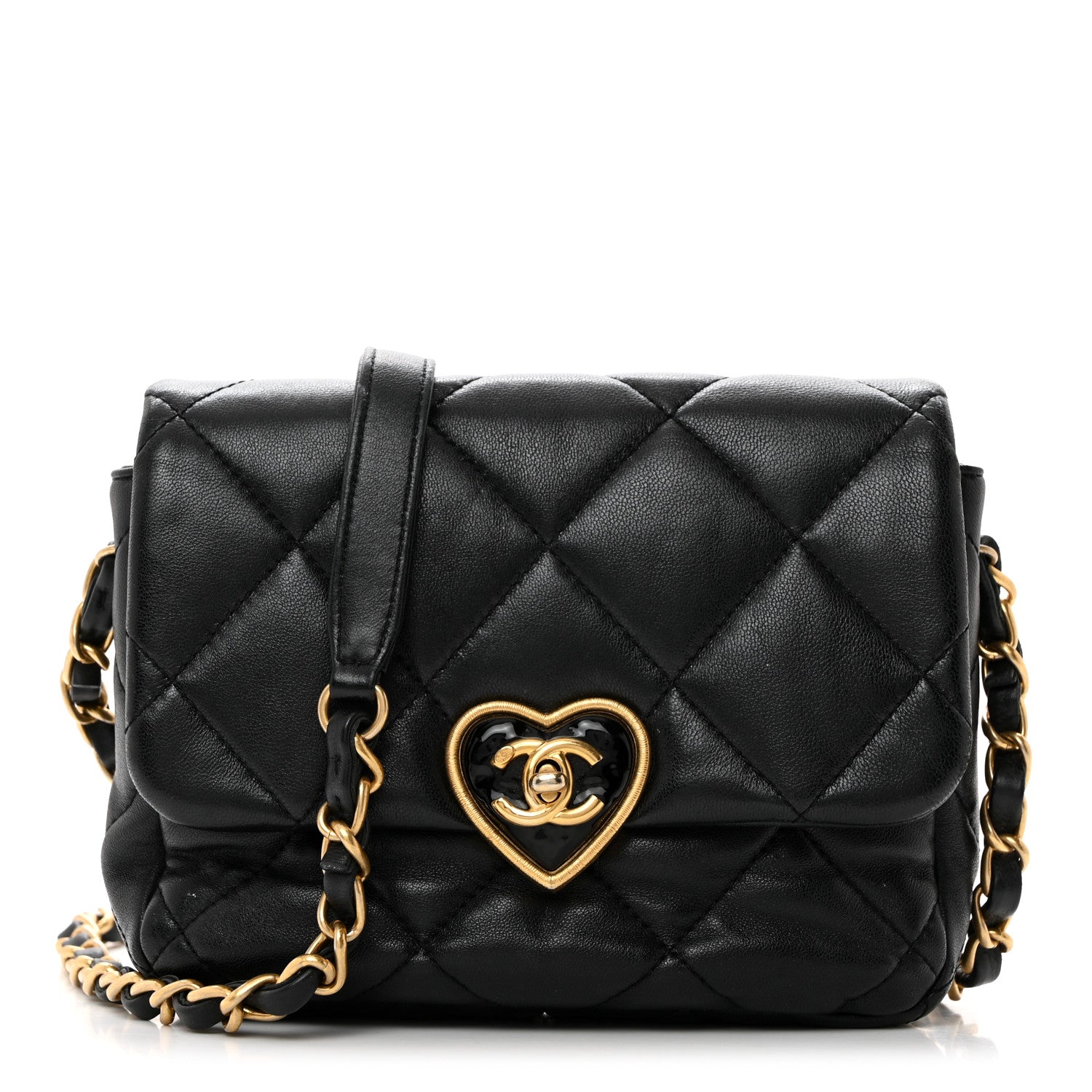 Chanel Lambskin Plexiglass Quilted Coco Love Mini Flap Black 1 of 10