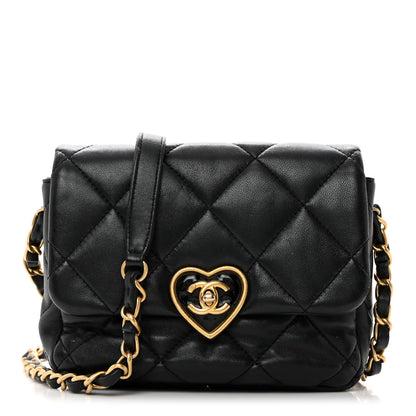 Chanel Lambskin Plexiglass Quilted Coco Love Mini Flap Black 1 of 10