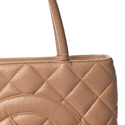 Chanel Caviar Quilted Medallion Tote Beige 9 of 18