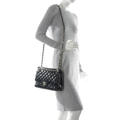 Chanel Patent Quilted Jumbo Double Flap Black 2 of 7