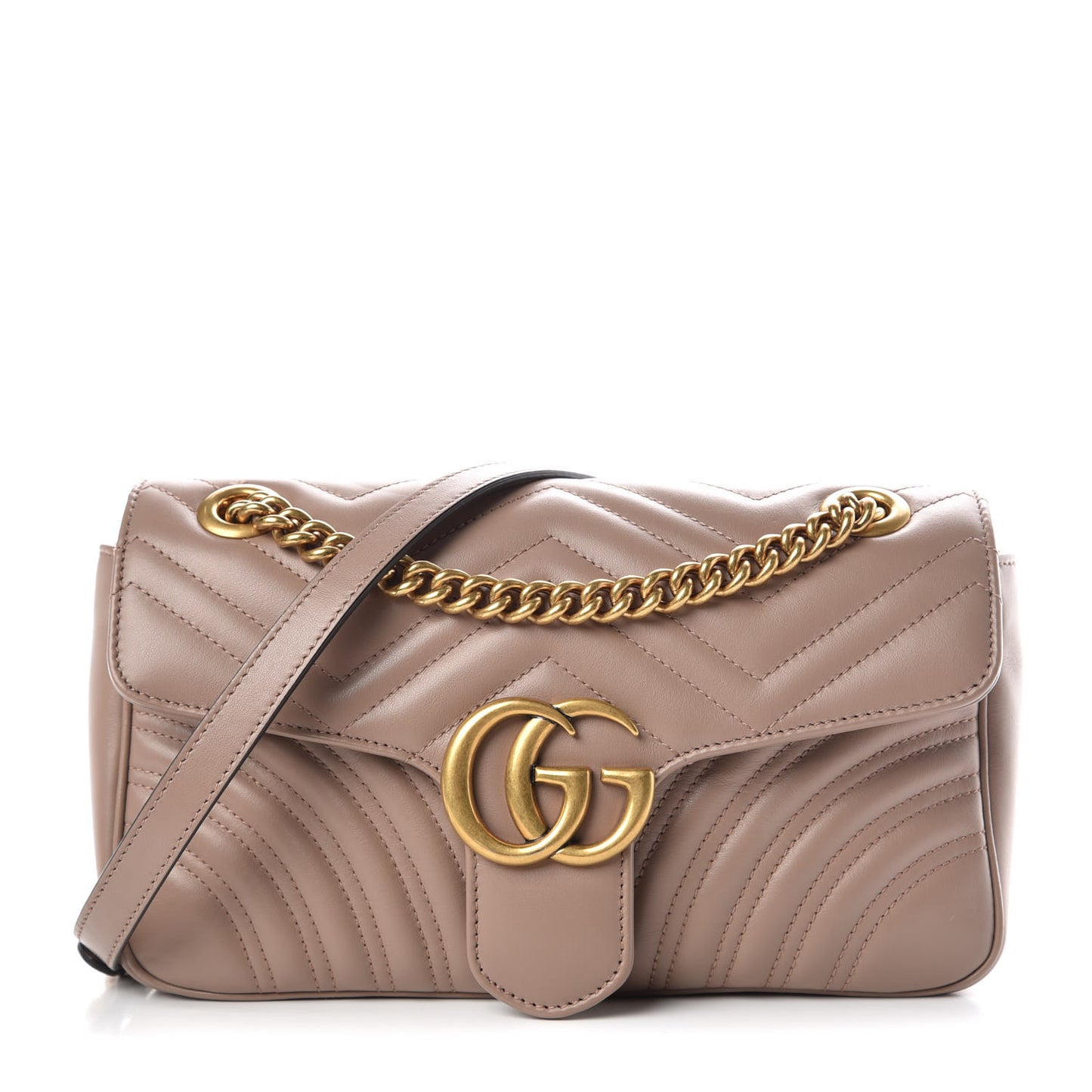 Calfskin Matelasse Small GG Marmont Shoulder Bag Porcelain Rose