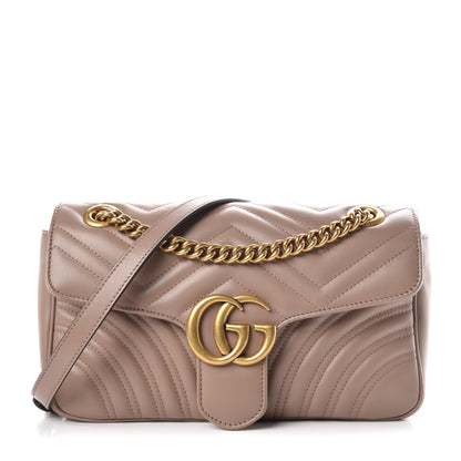 Gucci Calfskin Matelasse Small GG Marmont Shoulder Bag Porcelain Rose 1 of 10
