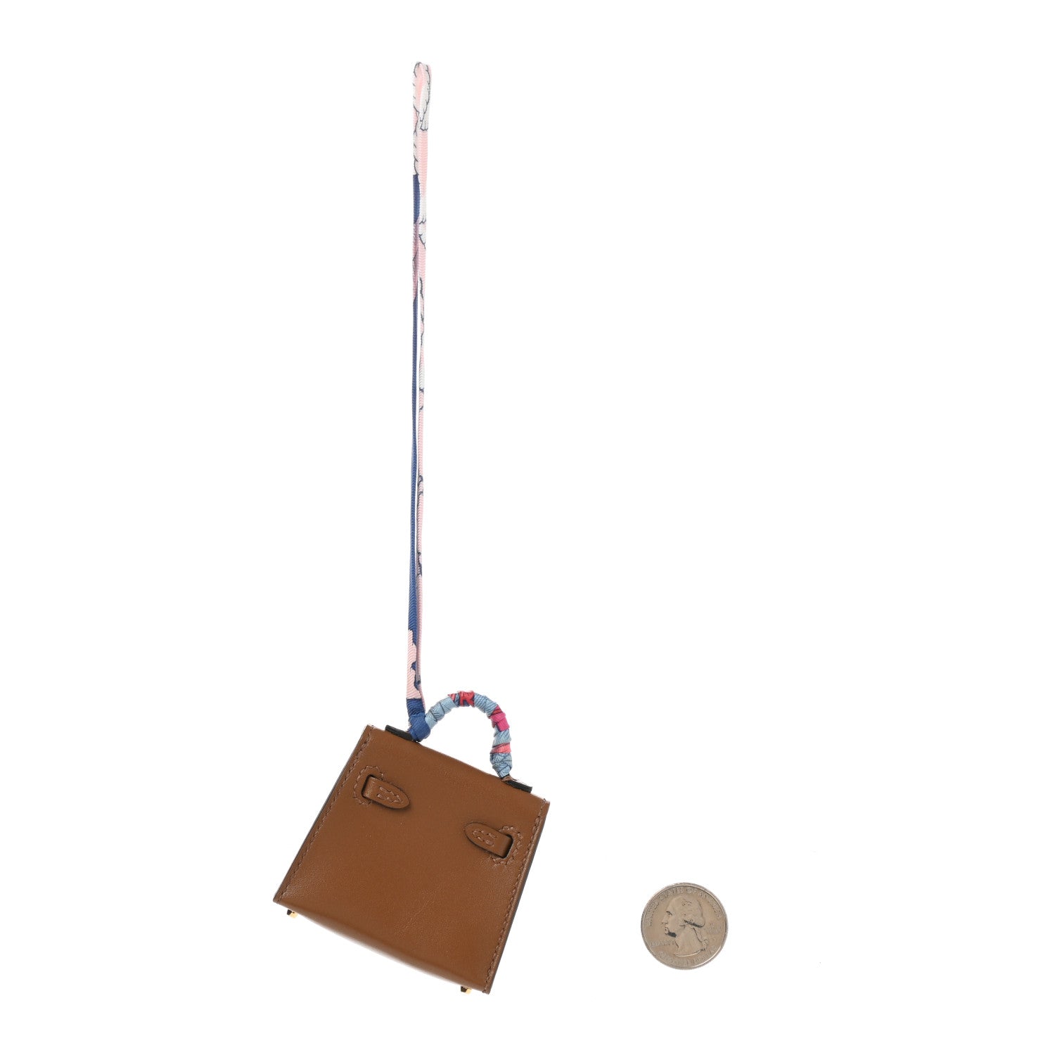 Hermes Tadelakt Mini Kelly Twilly Bag Charm Alezan 2 of 7