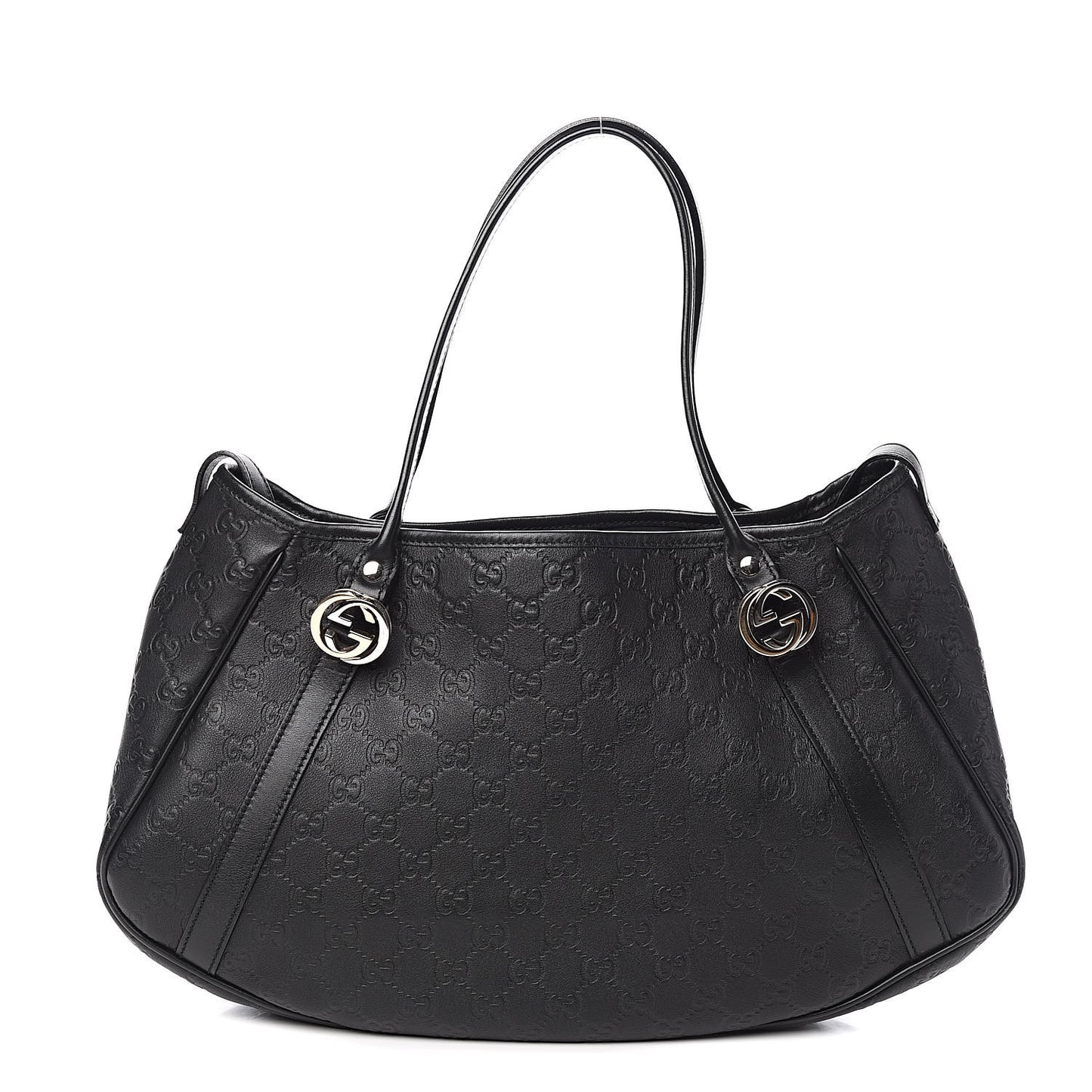 Guccissima Medium GG Twins Shoulder Bag Black