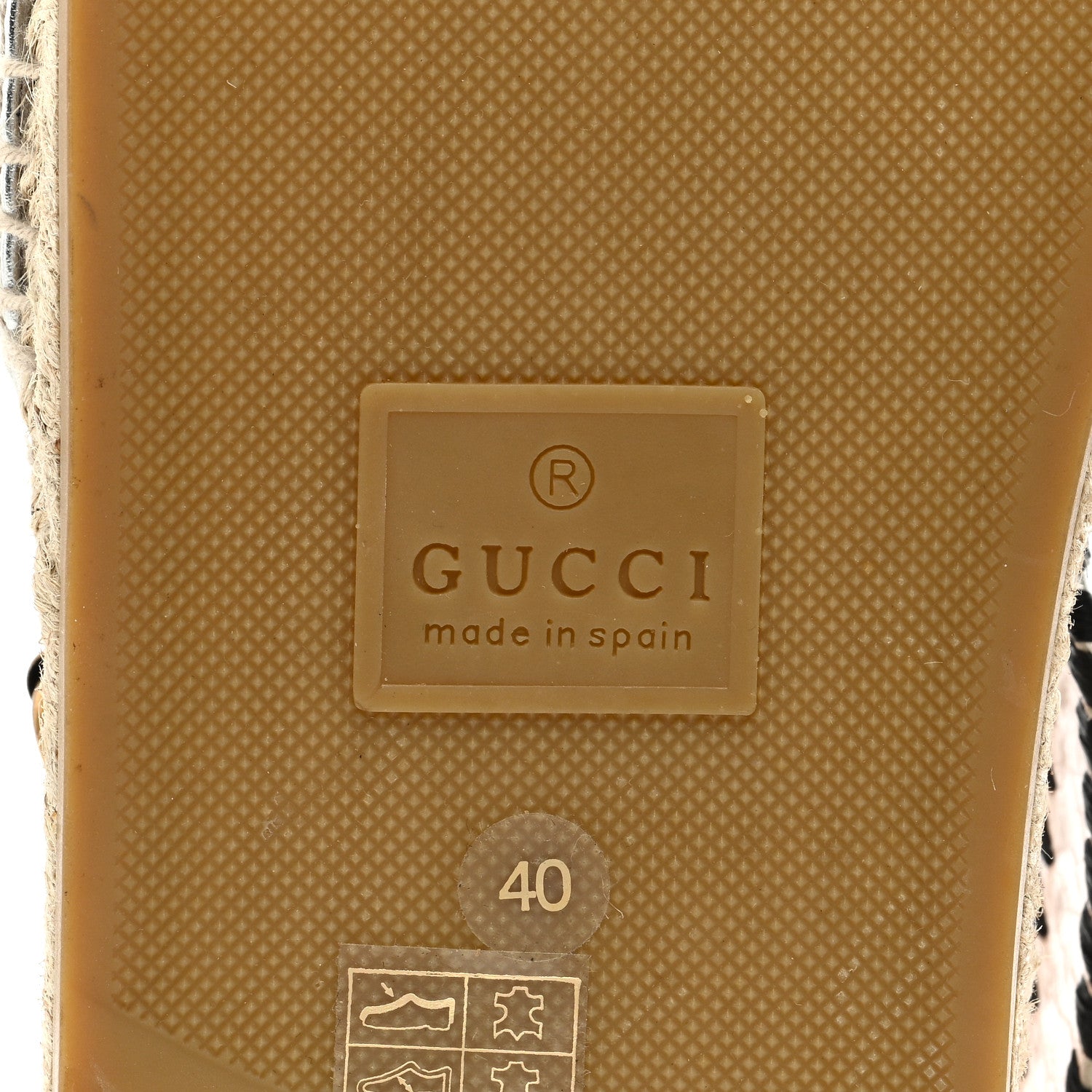 Gucci Metallic Nappa Embroidered Double G Espadrille Slingback Sandals 40 Silver 6 of 7