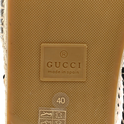 Gucci Metallic Nappa Embroidered Double G Espadrille Slingback Sandals 40 Silver 6 of 7