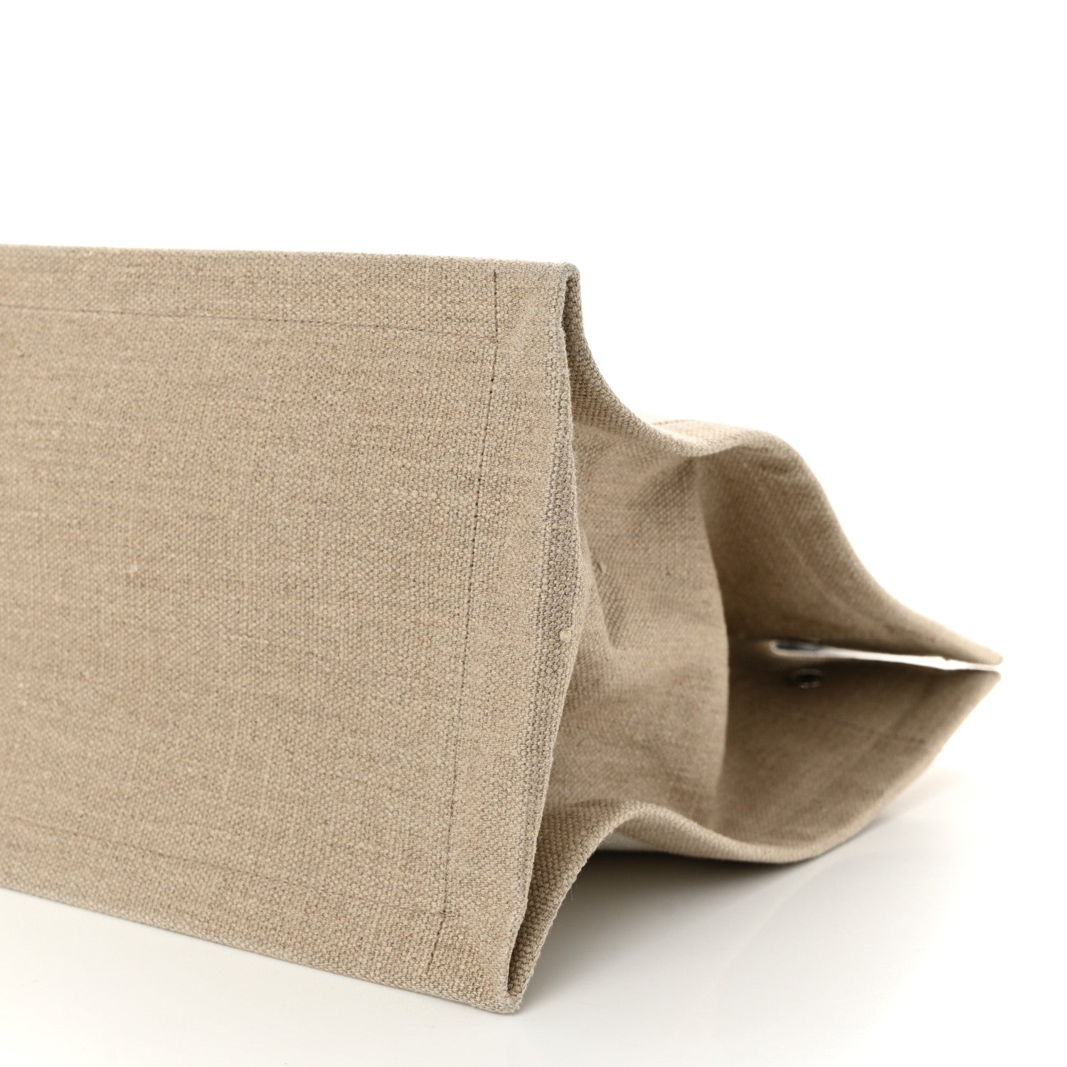 Saint Laurent Linen Calfskin Small Rive Gauche Tote Greggio Natural 10 of 11