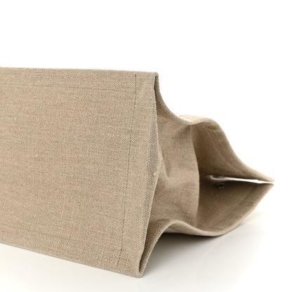Saint Laurent Linen Calfskin Small Rive Gauche Tote Greggio Natural 10 of 11