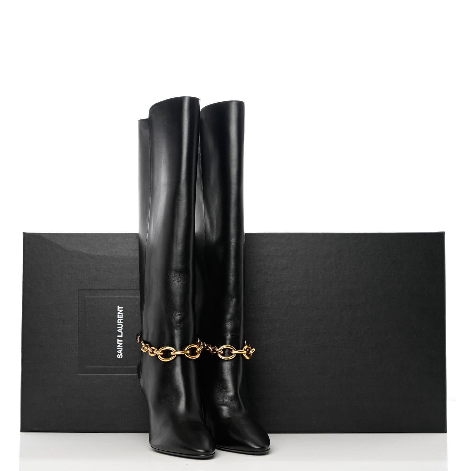 Saint Laurent Smooth Calfskin Le Maillon 95 Boots 38 Black 8 of 8