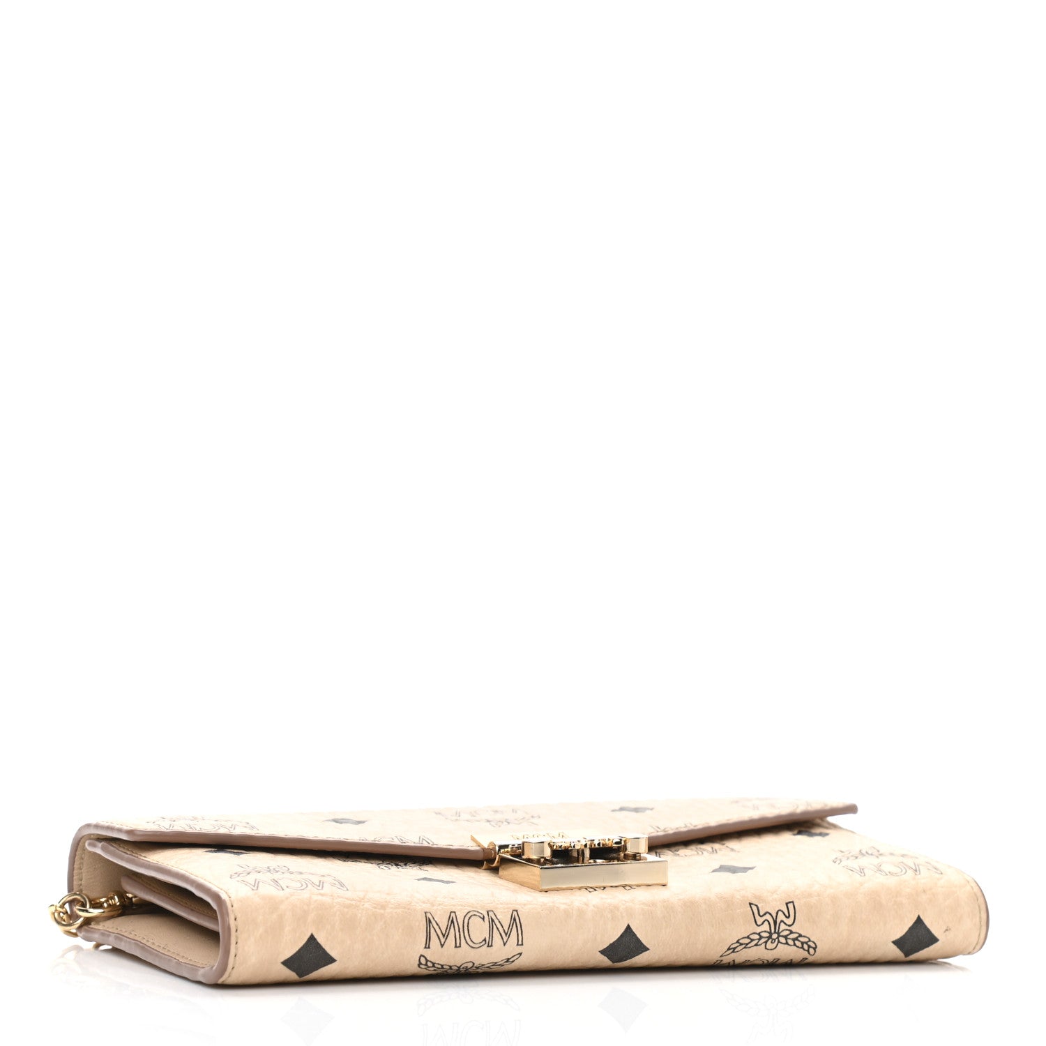 MCM Visetos Large Patricia Wallet On Chain Beige 4 of 10