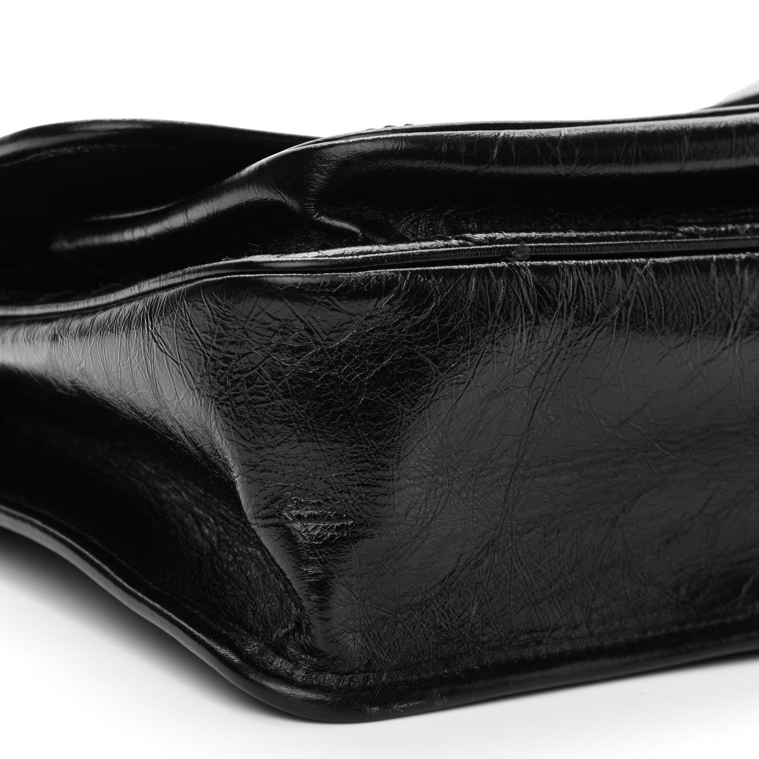 Saint Laurent Crinkled Calfskin Matelasse Monogram Medium Niki Chain Satchel Black 9 of 12