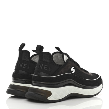 Chanel Velvet Calfskin Mixed Fibers CC Sneakers 41 Black 4 of 12