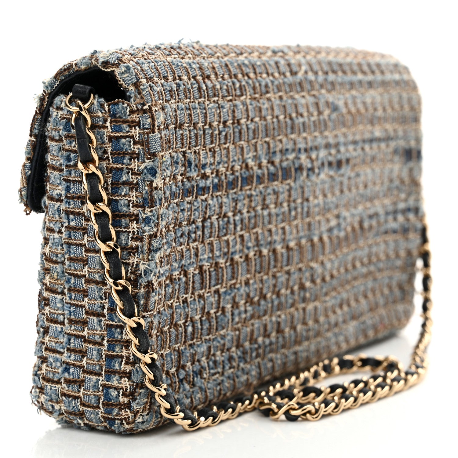 Chanel Tweed East West Flap Blue Multicolor 3 of 12