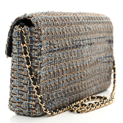 Chanel Tweed East West Flap Blue Multicolor 3 of 12
