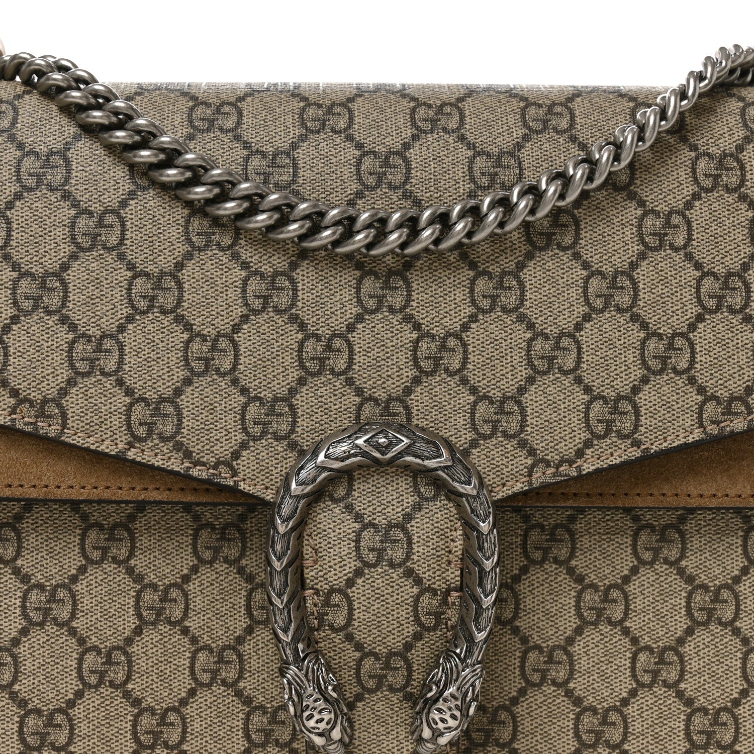 Gucci GG Supreme Monogram Medium Dionysus Shoulder Bag Taupe Taupe 7 of 10
