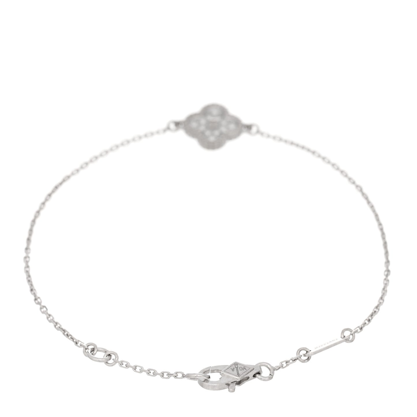18K White Gold Diamond Sweet Alhambra Bracelet