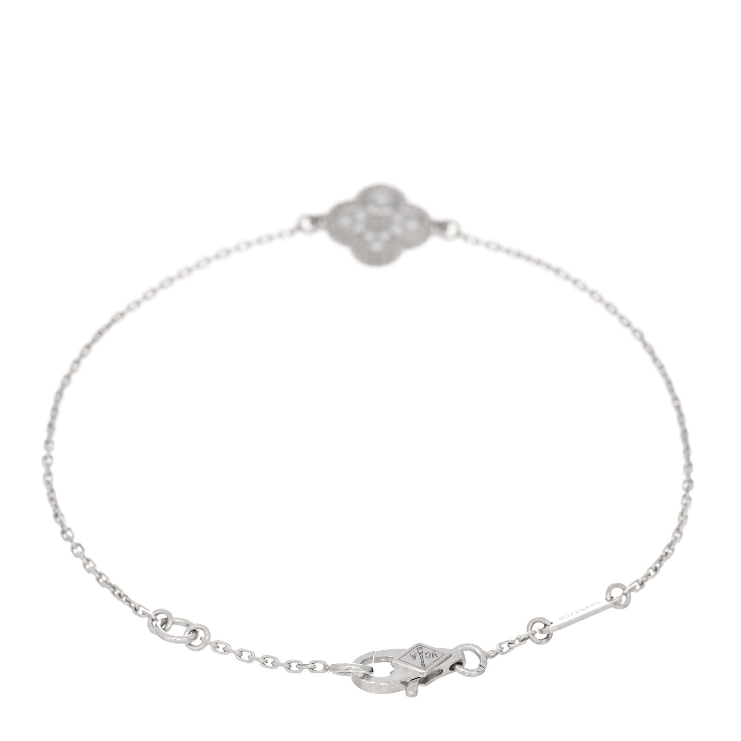 Van Cleef & Arpels 18K White Gold Diamond Sweet Alhambra Bracelet 2 of 4