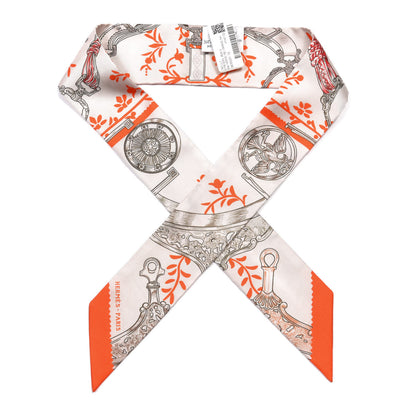 Hermes Silk Etriers Remix Twilly Verveine Orange Kaki 1 of 4