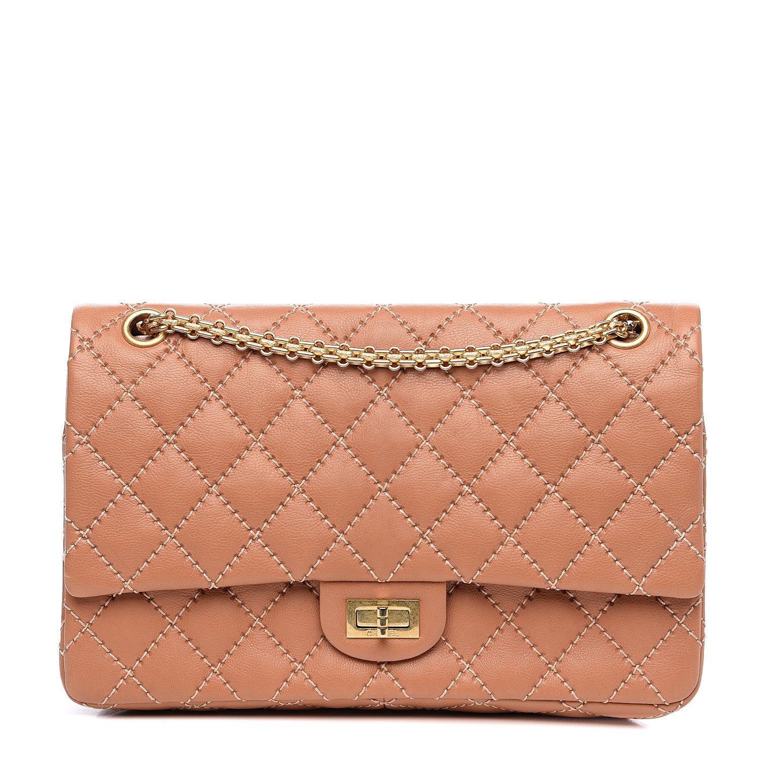 Chanel Calfskin Stitched 2.55 Reissue 226 Flap Beige 1 of 12