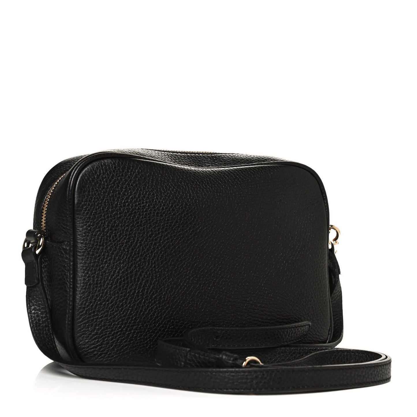 Pebbled Calfskin Small Soho Disco Bag Black