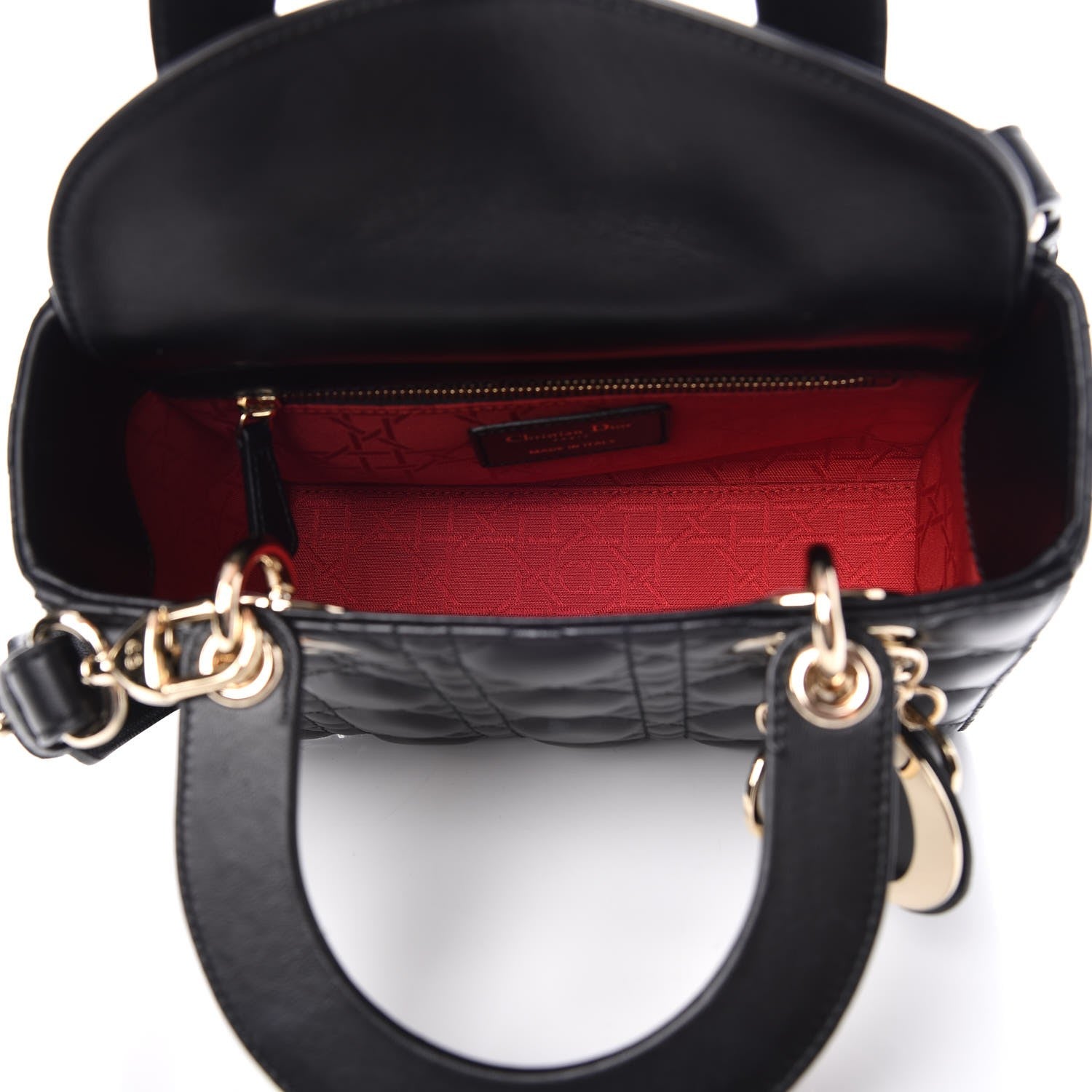 Christian Dior Lambskin Cannage Small Lucky Badges My Lady Dior Black 7 of 8