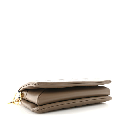 Louis Vuitton Lambskin Embossed Monogram Coussin PM Taupe 4 of 9