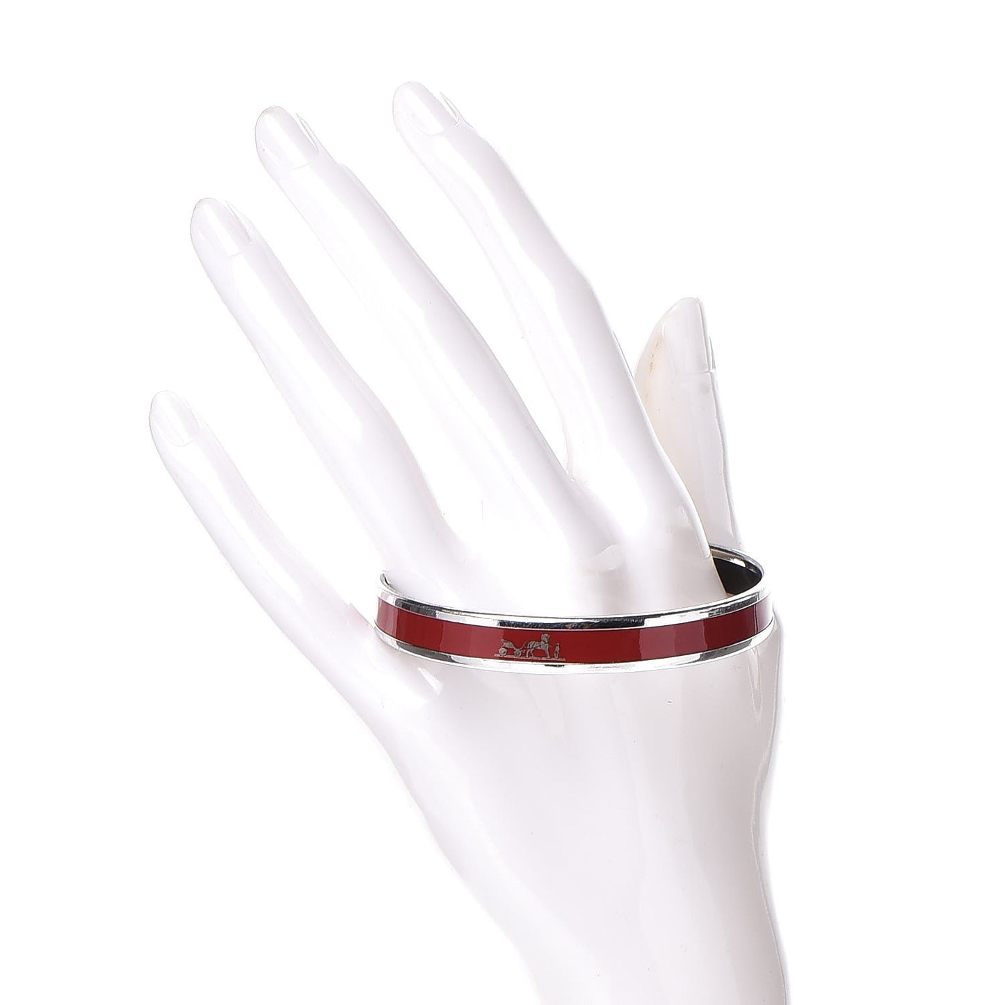 Enamel Narrow Caleche Bracelet 62 Red