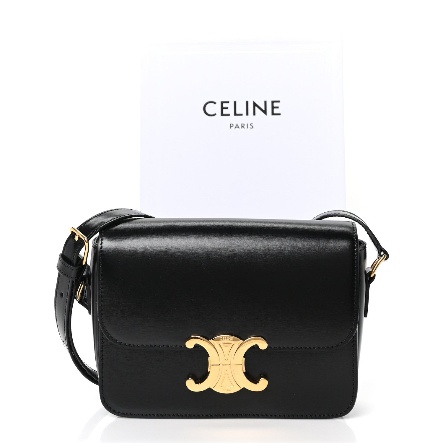 Celine Shiny Calfskin Teen Triomphe Black 10 of 10