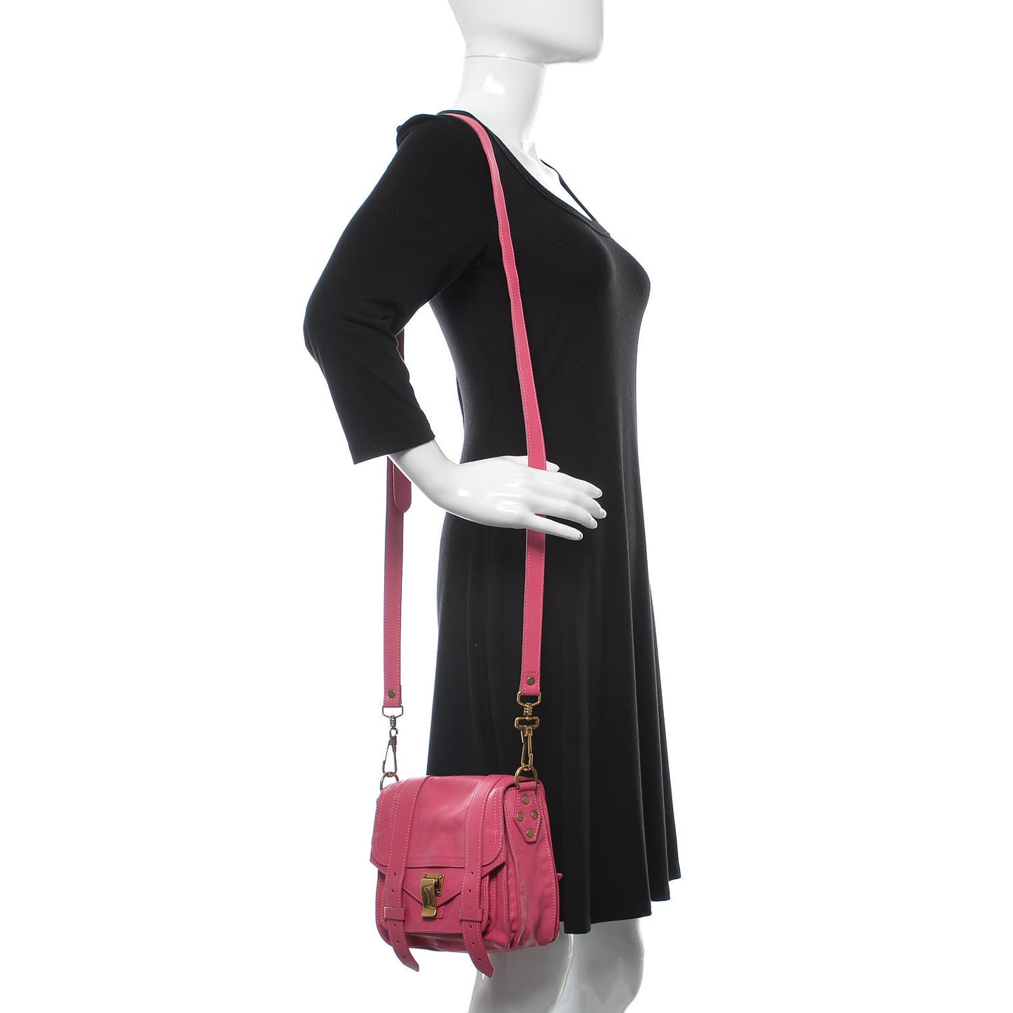 Lambskin PS1 Mini Pouch Messenger Bag Raspberry