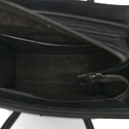 Celine Drummed Calfskin Nano Luggage Black 5 of 11