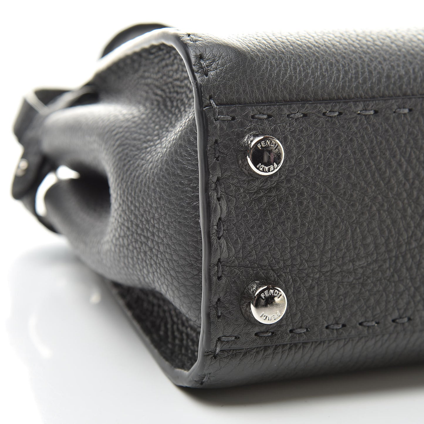 Cuoio Romano Selleria Bi-Color Mini Peekaboo Iconic Satchel Asfalto Latte