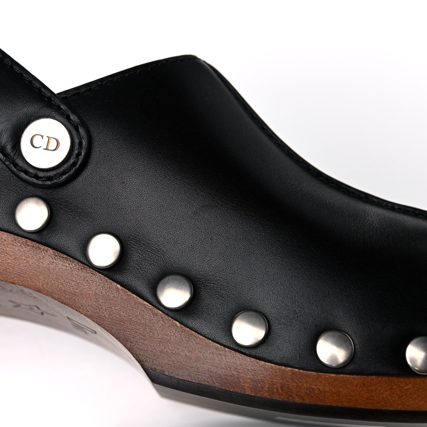 Calfskin Diorquake 20mm Slingback Clogs 37 Black