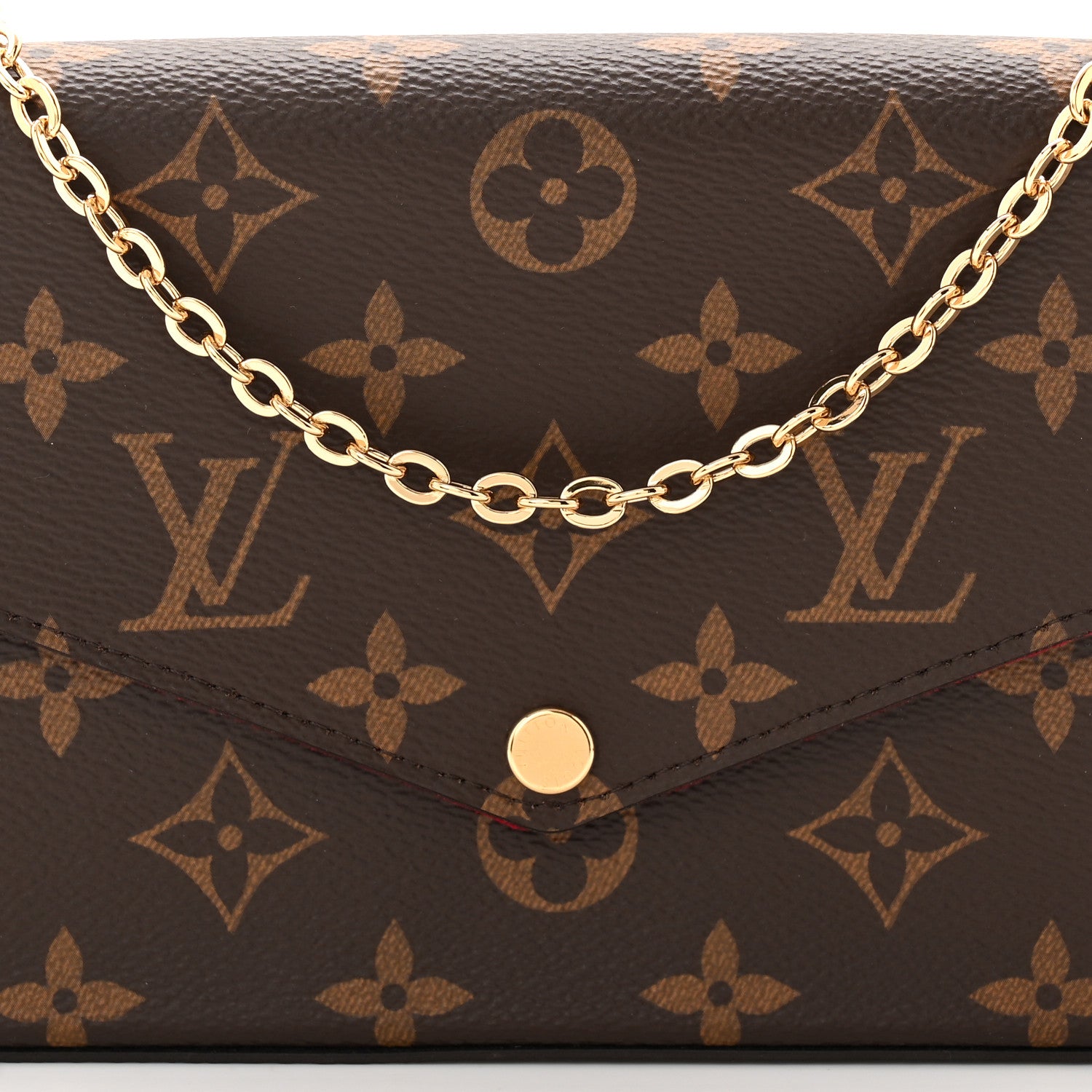 Louis Vuitton Monogram Pochette Felicie Chain Wallet Fuchsia 14 of 21