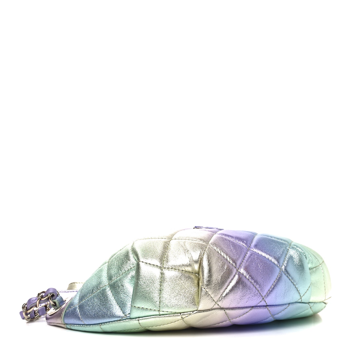 Gradient Metallic Lambskin Quilted Walking Mood Waist Bag Fanny Pack Pink Purple Green