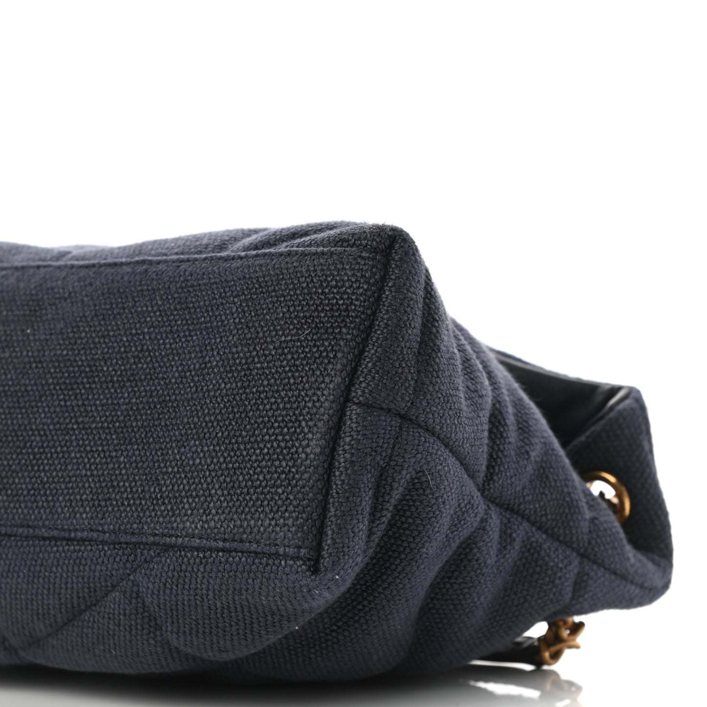 Canvas Quilted Small Loulou Puffer Monogram Chain Satchel Marine