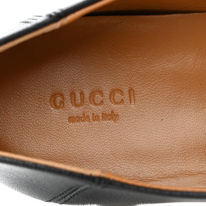 Gucci Goatskin Womens Horsebit Mid-Heel Loafers 39.5 Black 7 of 11