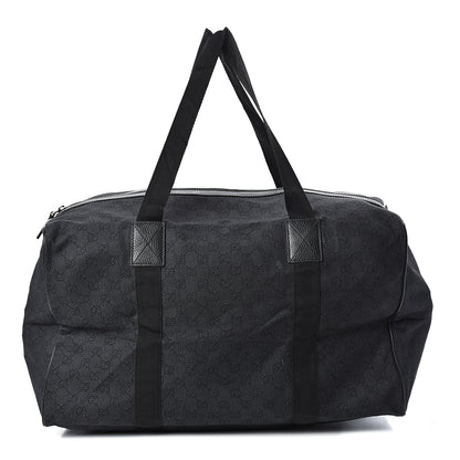 Gucci Denim Monogram Large Collapsible Carry On Duffle Black 1 of 13