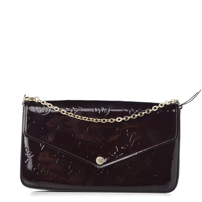 Louis Vuitton Vernis Pochette Felicie Chain Wallet Amarante 1 of 8