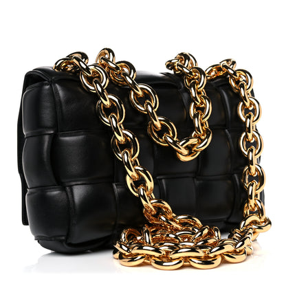 Bottega Veneta Lambskin Maxi Intreccio Padded Chain Cassette Crossbody Bag Black 3 of 10