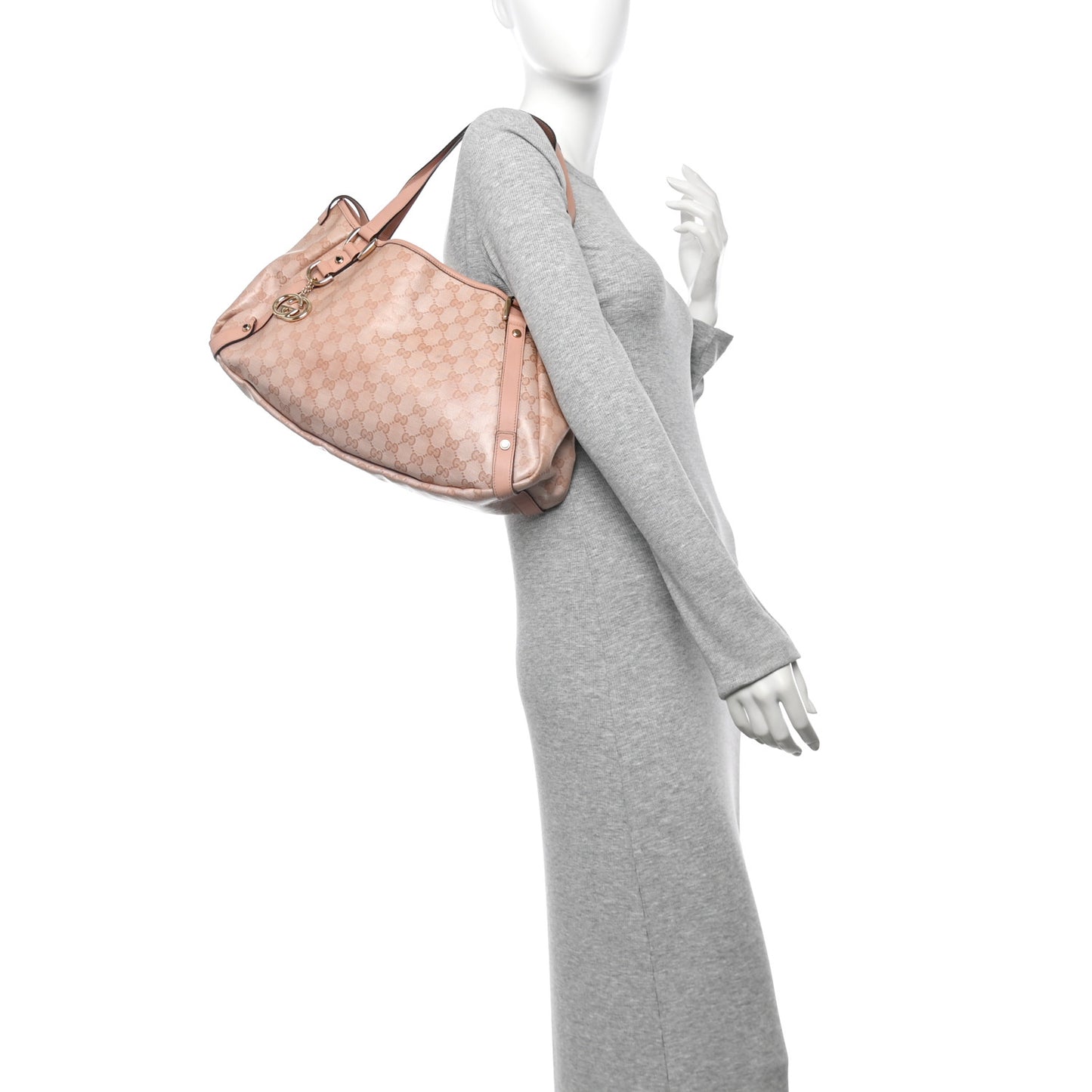 Crystal Monogram Medium Abbey Shoulder Bag Blush