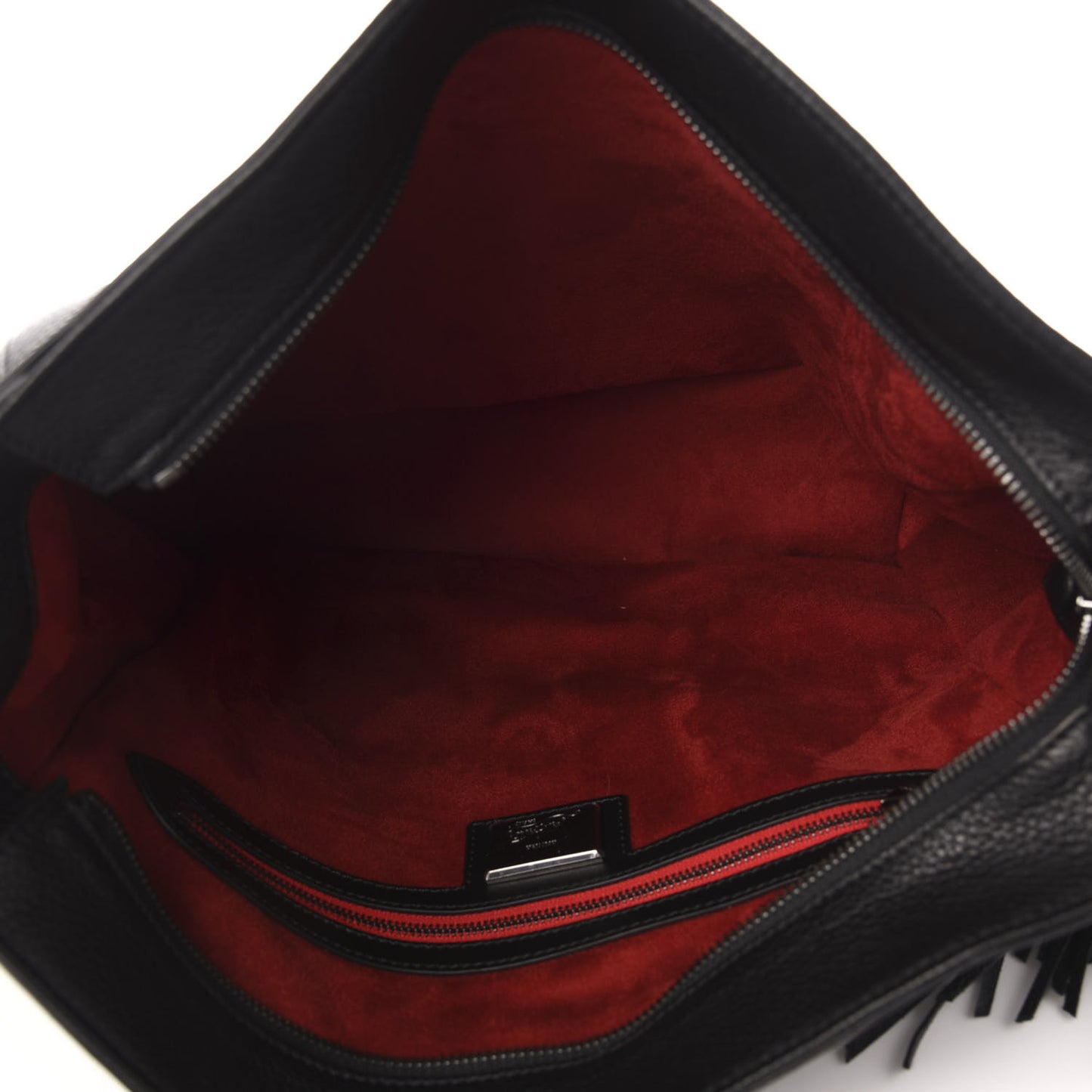 Empire Calf Spikes Fringe Eloise Hobo Black