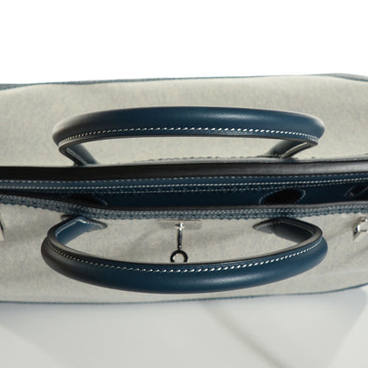 Hermes Swift Toile Ghillies Birkin 40 Bleu De Prusse 26 of 28