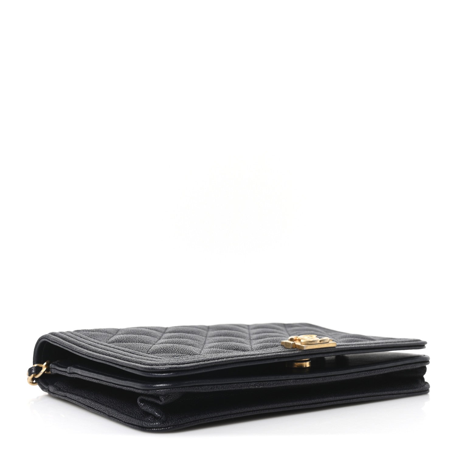 Chanel Caviar Quilted Boy Wallet On Chain WOC Navy 4 of 11