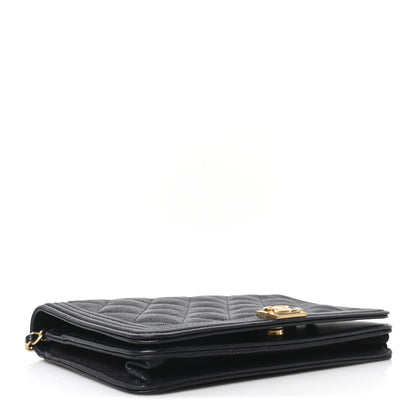 Chanel Caviar Quilted Boy Wallet On Chain WOC Navy 4 of 11