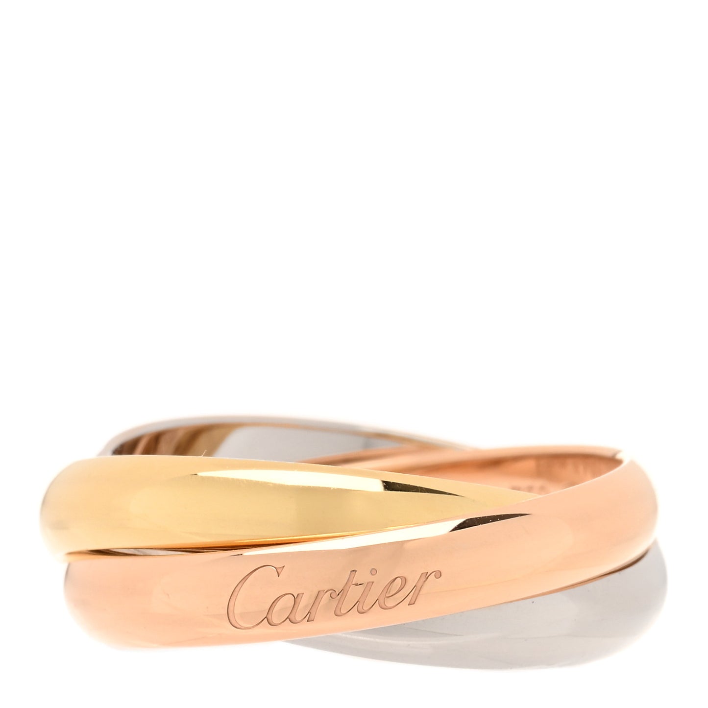 18K Pink Yellow White Gold Classic Trinity Ring 58 8.25