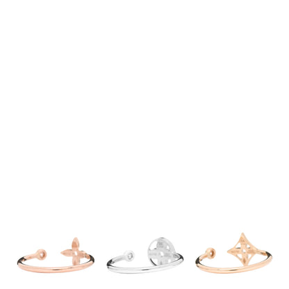 Louis Vuitton 18K Yellow Pink White Gold Diamond Idylle Blossom Ring 3 Set 54 6.75 3 of 6