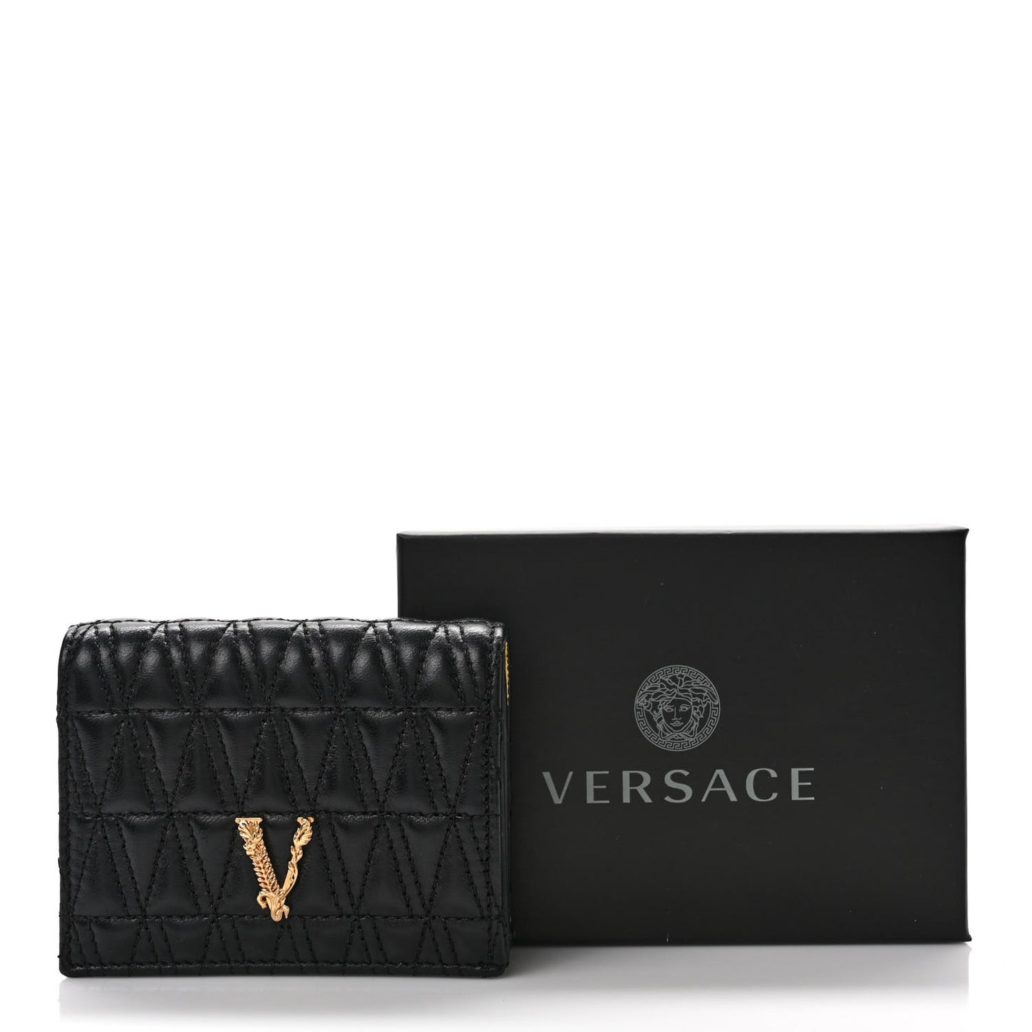 Nappa Quilted Virtus Bifold Wallet Black
