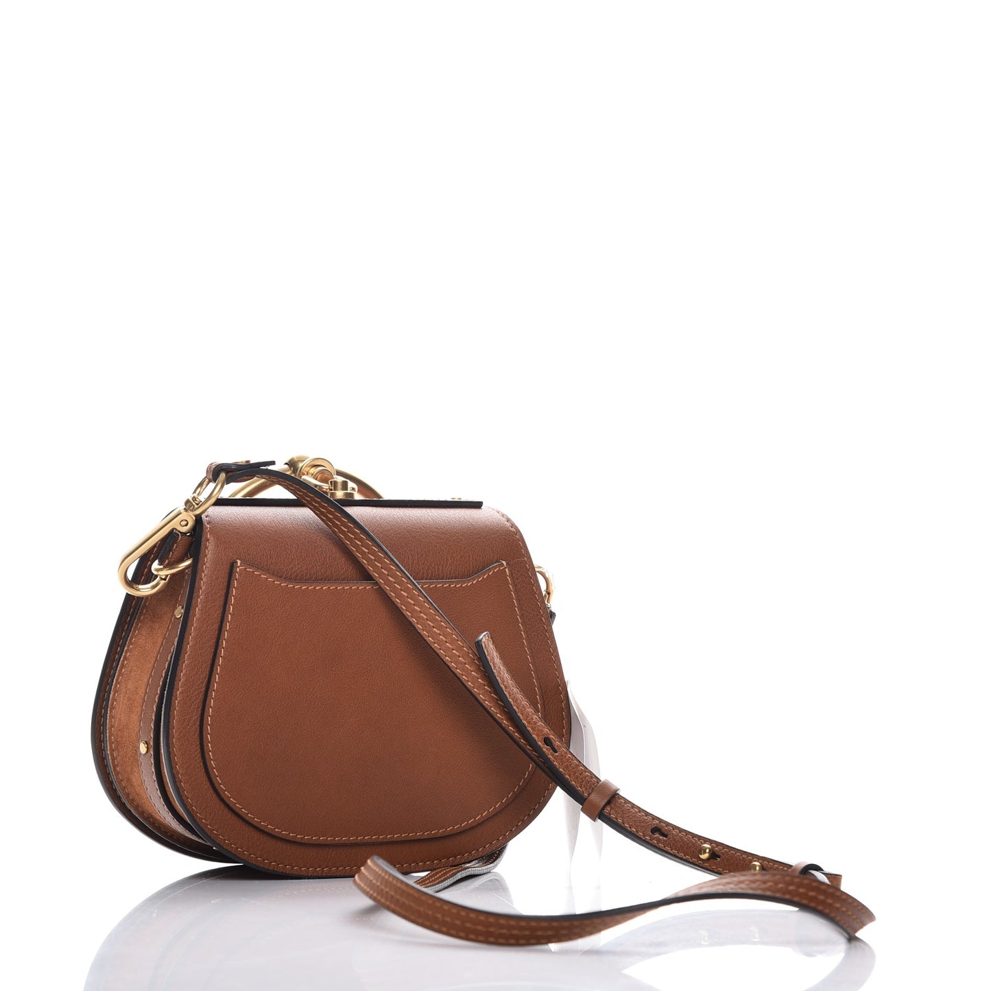 Calfskin Suede Small Nile Bracelet Bag Caramel